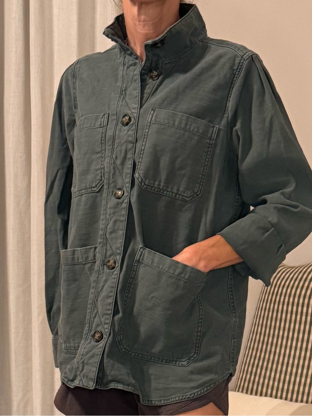 GAP Olive Green Utility Jacket with Patch Pockets
